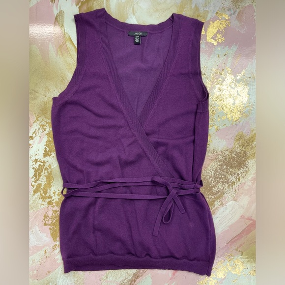 Jacob purple knit faux wrap top M - Picture 1 of 8
